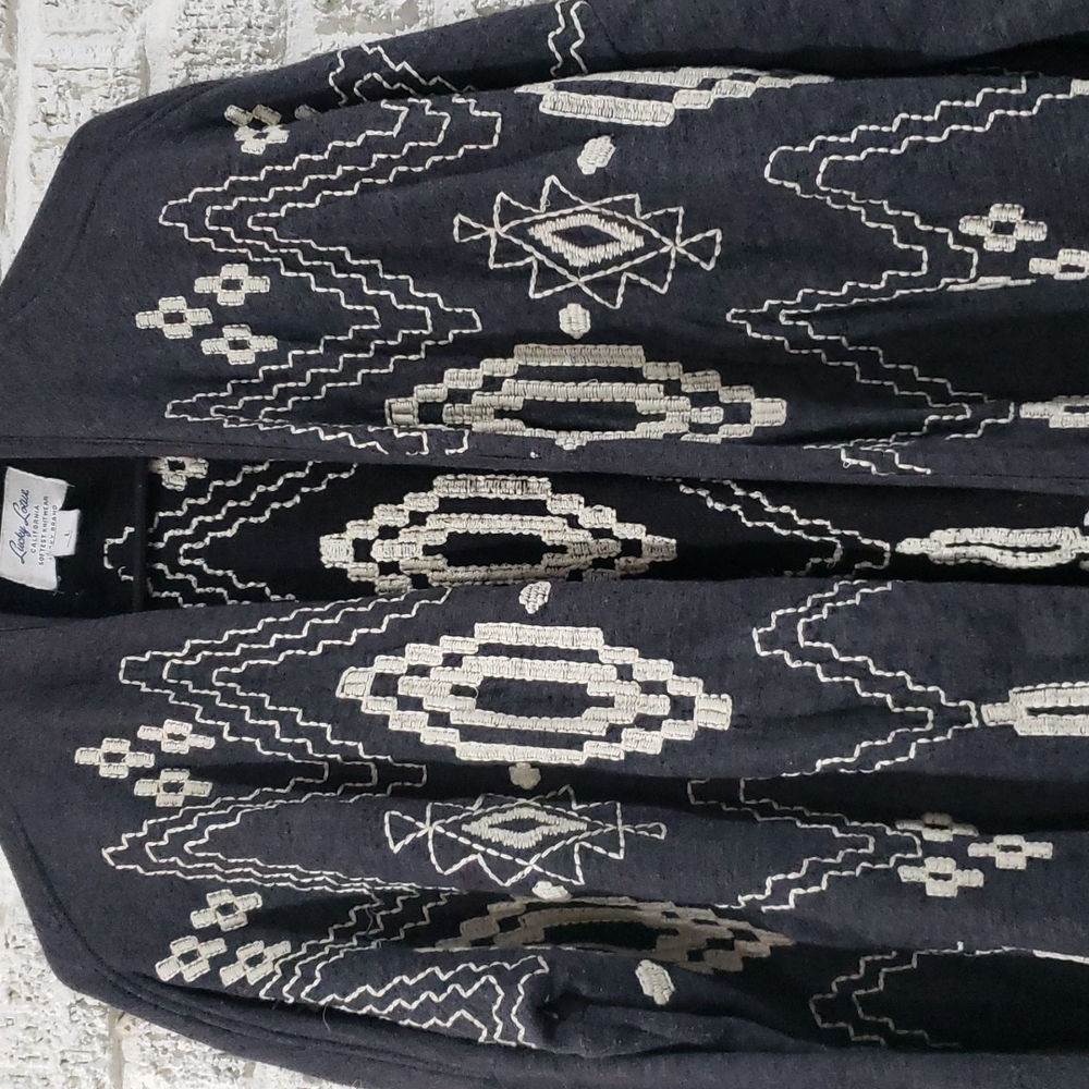 Lucky Brand | Lotus Bliss Embroidered Cardigan - Picture 3 of 6